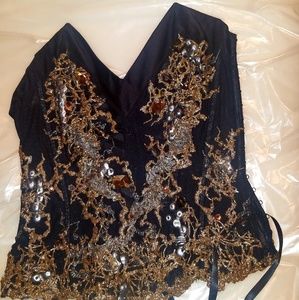 Sold: Ema Savahal Hand painted bustier corset S
